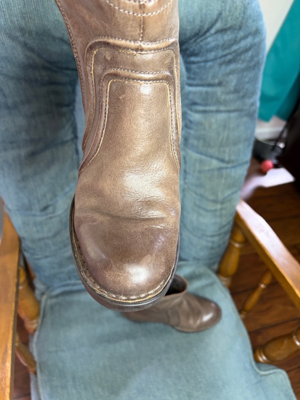 Born Brown Leather Women’s Zip Up Ankle Boots - Picture 12 of 16